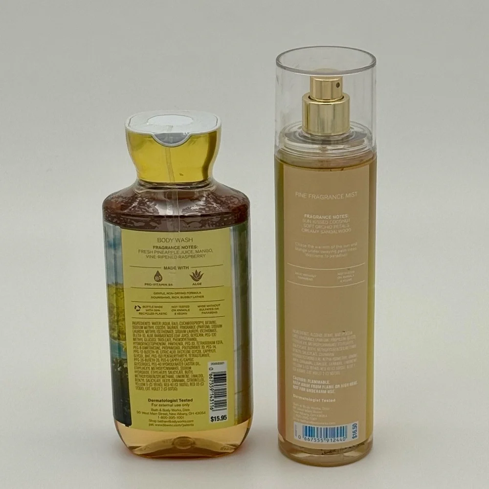 Bath & Body Works Rio Pineapple Mango Body Wash & Copper Coconut Sands Spray NWT